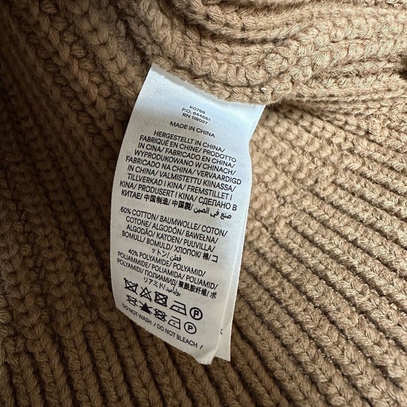 Boden Knit Oversized Ribbed Cardigan Sweater Women's Camel Tan Size Small - Picture 5 of 6